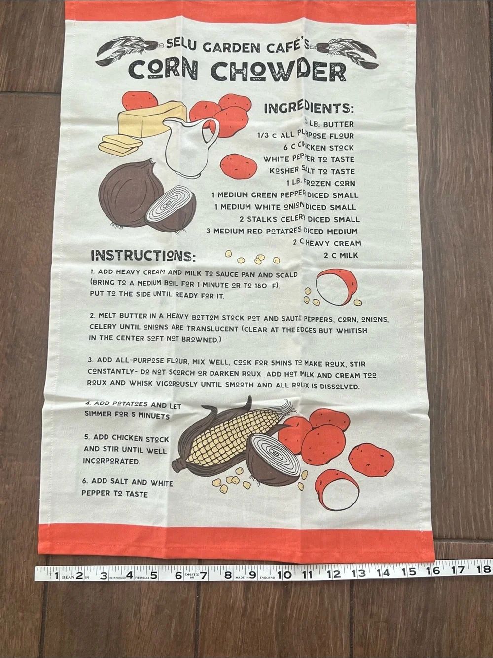 Selu Garden Cafe's Corn Chowder Recipe Kitchen Towel - The Linen Press